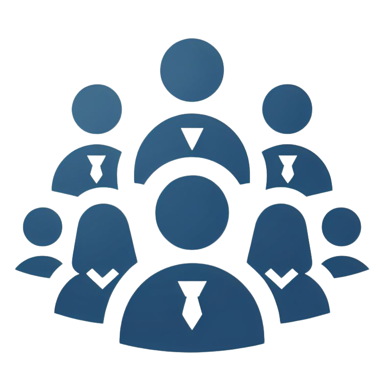 Gruppensymbol mit Personen in Anzügen und Krawatten