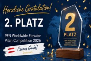 2. Platz beim internationalen Elevator Pitch Wettbewerb